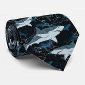 Haaien, zee, zee, vis, roofdieren, dieren, kaak, stropdas (Opgerold)