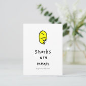 Haaien zijn gemeen. briefkaart (Staand voorkant)