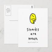 Haaien zijn gemeen. briefkaart (Voorkant / Achterkant)