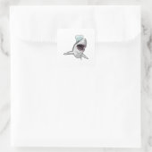 Haaien zoals Cook met Chef-pet Vierkante Sticker (Tas)