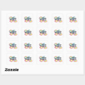 Haaien zomer vierkante sticker (Vel)