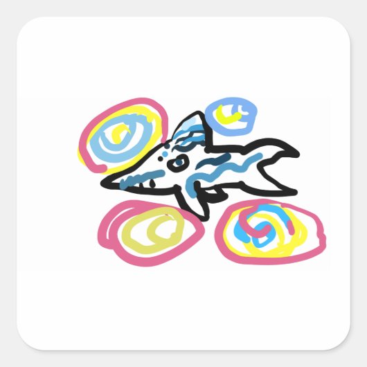 Haaien zomer vierkante sticker (Voorkant)