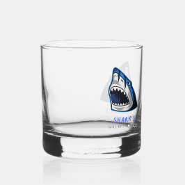 HAAIEN ZULLEN JE DODEN... GRAPPIG CITAAT WHISKY GLAS