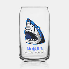 HAaien ZULLEN JE DOODEN BRO... GRAPPIGE UITSPRAAK Blikvorm Glas