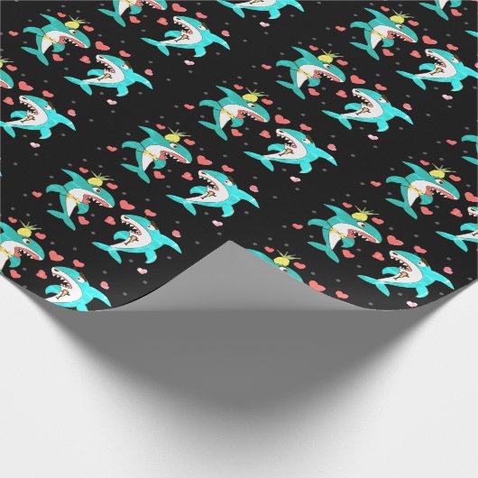 haaien zwart cadeaupapier (Hoek)