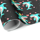 haaien zwart cadeaupapier (Rol Hoek)