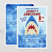 Haaien Zwembad Feest Kaart (Voorkant / Achterkant)