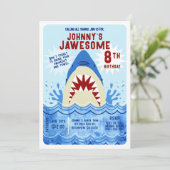 Haaien zwembadfeest kaart (Staand voorkant)