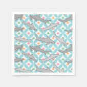 Haaien zwemmen de Mid Century Current Servet (Voorkant)