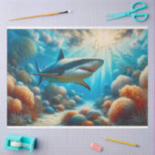 Haaien zwemmen in een koraalrif Decoupage Tissuepapier (Craft)