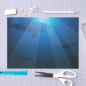 Haaien zwemmen tissuepapier (Craft)