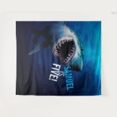 haaienaanval | Jongens Verjaardag Ocean Foto Achte Wandkleed (Voorkant (horizontaal))