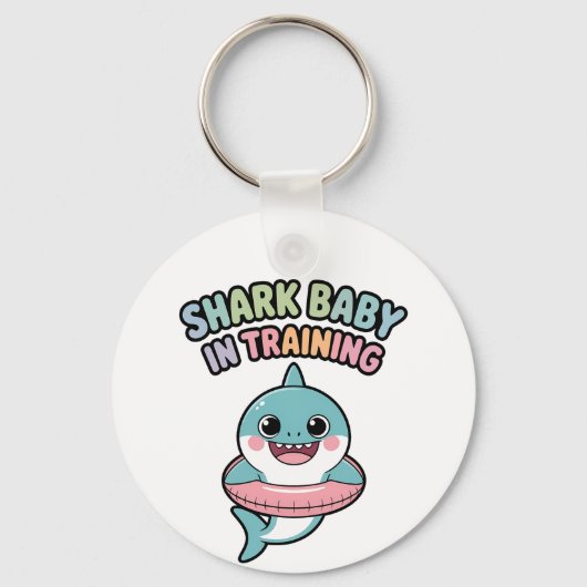 Haaienbaby in training | Kinderen Sleutelhanger (Voorkant)
