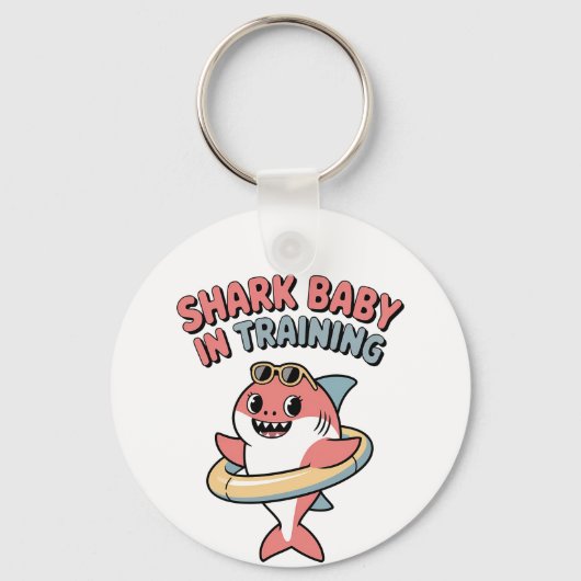 Haaienbaby in training | Kinderen Sleutelhanger (Voorkant)