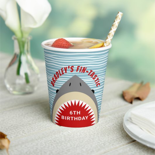 haaienbeet elke leeftijd verjaardagsfeestje papieren bekers (Insitu)