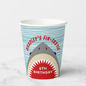 haaienbeet elke leeftijd verjaardagsfeestje papieren bekers (Achterkant)