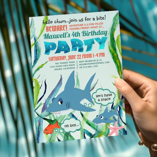Haaienbeet Verjaardagsfeest Onder de Zee Kaart