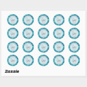 Haaienbeet verjaardagsfeestje ronde sticker (Vel)