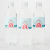 Haaienbeet verjaardagsfeestje waterfles etiket (Flessen)