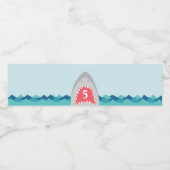 Haaienbeet verjaardagsfeestje waterfles etiket (Enkel label)