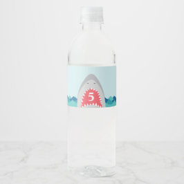 Haaienbeet verjaardagsfeestje waterfles etiket