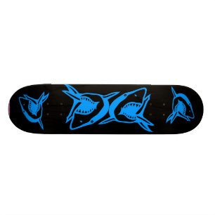 haaienblauw EN ZWARTE skateboarddek Skateboard