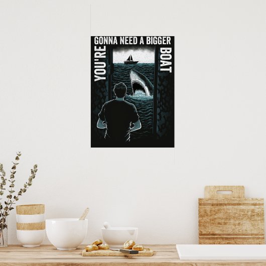 haaienboot jaws deco art " we hebben een grotere b poster (Keuken)
