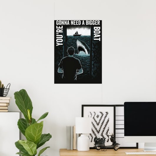haaienboot jaws deco art " we hebben een grotere b poster (Thuiskantoor)
