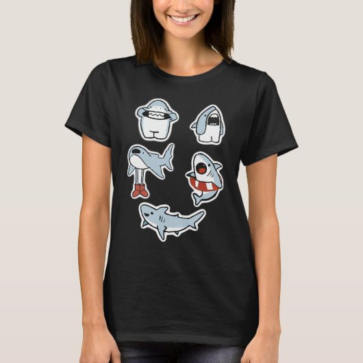 Haaiendigitale vormgeving t-shirt (Voorkant)