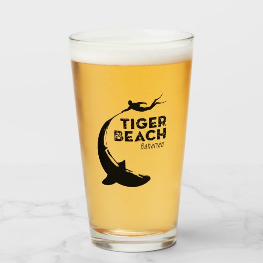 haaienduik in Tiger Beach Glas (Voorkant gevuld)