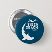 haaienduik in Tiger Beach Ronde Button 5,7 Cm (Voorkant /achterkant)