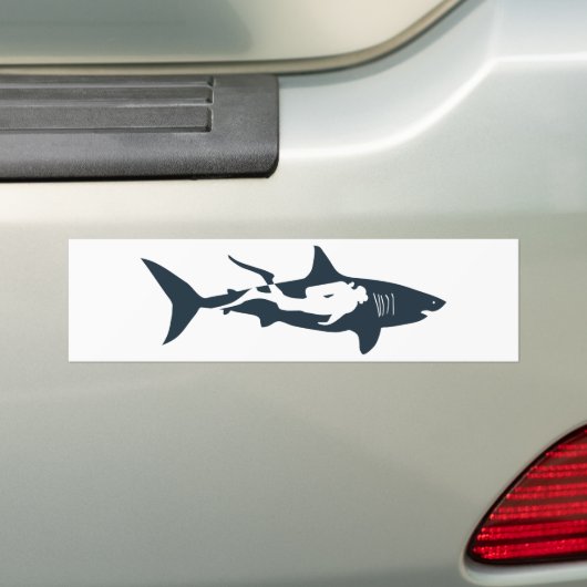haaienduiker hai tauchen bumpersticker (Op auto)