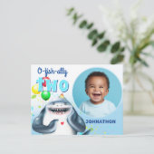 Haaienfoto kinderverjaardagsaankondiging briefkaart (Staand voorkant)