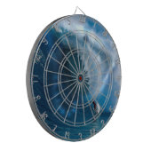 Haaiengezicht surfer oceaanblauwe lucht dartbord (Voorkant Links)