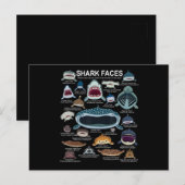 haaiengezichten die u wilt ontmoeten aankondigingskaart (Voorkant / Achterkant)