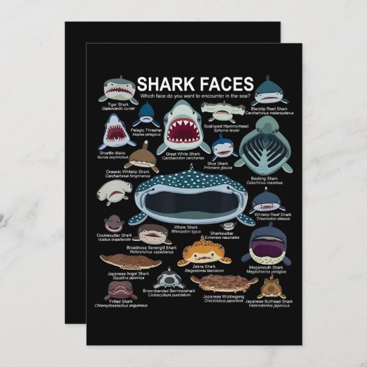 haaiengezichten die u wilt ontmoeten bedankkaart (Voorkant / Achterkant)
