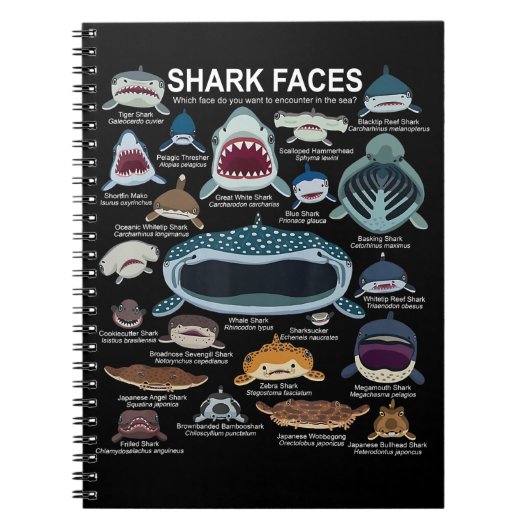 haaiengezichten die u wilt ontmoeten notitieboek (Voorkant)