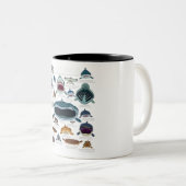 haaiengezichten die u wilt ontmoeten tweekleurige koffiemok (Voorkant rechts)