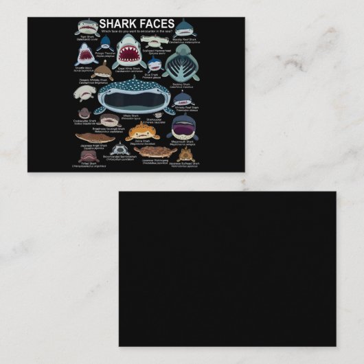 haaiengezichten die u wilt ontmoeten visitekaartje (Voorkant / Achterkant)