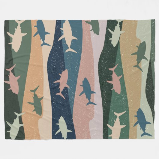  HAAIENGOLF FLEECE DEKEN (Voorkant (Horizontaal))