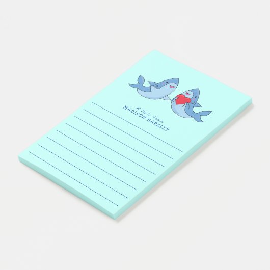 Haaienjongens Mooie Kawaii Post-it Notities Post-it® Notes (Schuin)