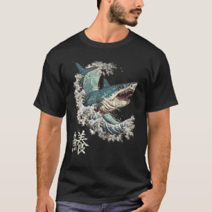 Haaienkaak Hokusai stijl Japan grote golf T-shirt