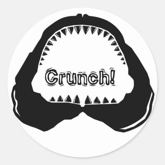 haaienkaak ronde sticker (Voorkant)