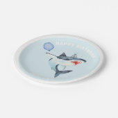 Haaienpartij partijbenodigdheden - papieren borden papieren bordje (Gekanteld)