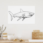 Haaienschets Poster (Keuken)