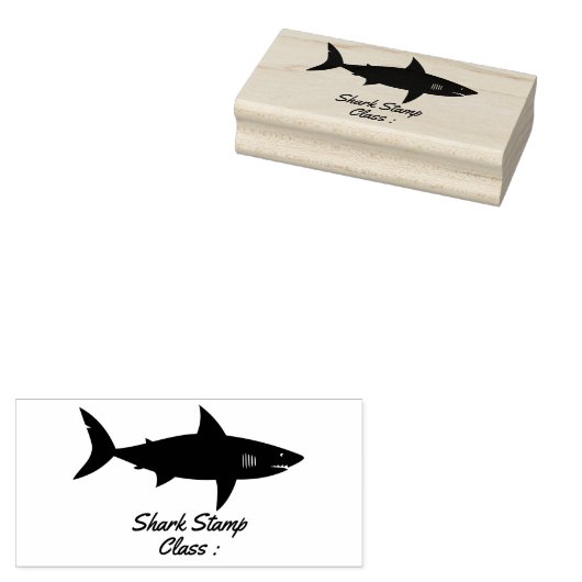 Haaienschoolklas Rubberstempel (Gestempeld)