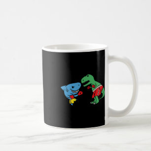 Haaienslaande T-rex Dinosaur Grappige Vechtende Bo Koffiemok