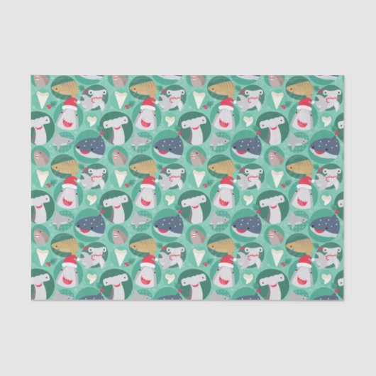 Haaiensoort Kerstmis Tissuepapier (Voorkant)