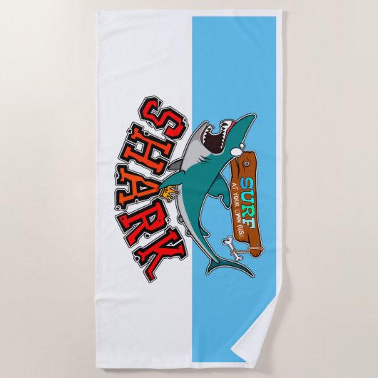 Haaiensurf Strandlaken (Voorkant)