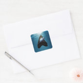 haaientand vierkante sticker (Envelop)
